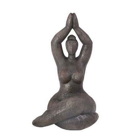 SAGEBROOK HOME Sagebrook Home 14330-01 11 in. Polyresin Namaste Female Yoga Figurine; Black 14330-01